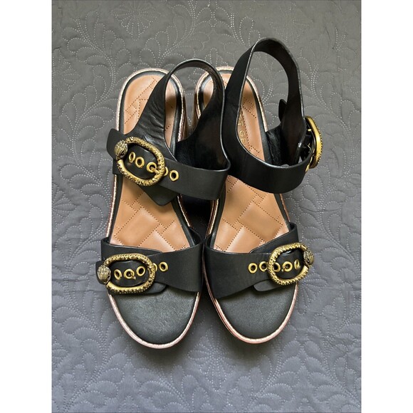 Kurt Geiger London Mayfair Flatform Sandals Black SZ EUR 41/US 10 NWOB MSRP $235 - Picture 1 of 16